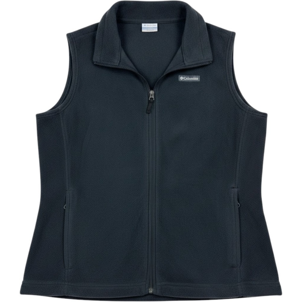 Columbia Benton Springs Fleece Vest Womens XL Charcoal Grey Full Zip WB1433